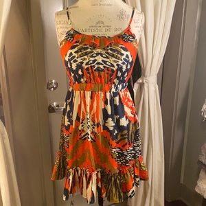 Silk Multi color dress. Size M